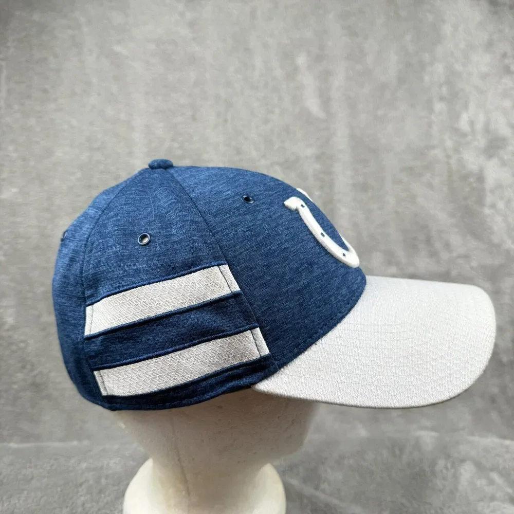 Indianapolis Colts New Era Fitted Hat Mens M/L Embroidered NFL Blue & White‎ EUC